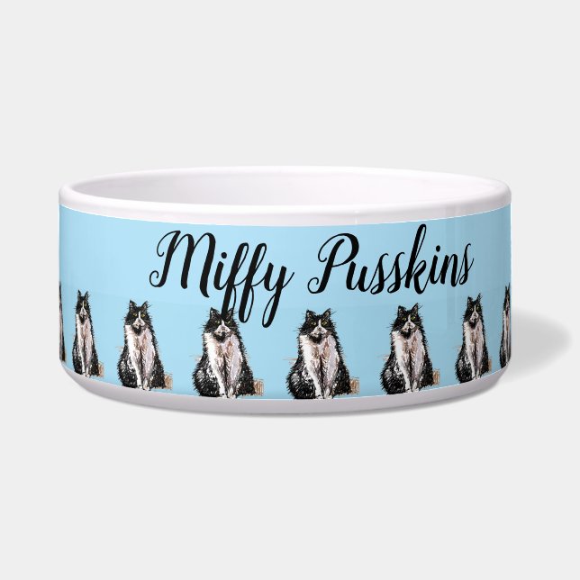 Cat Shabby Floral Pastel Blue Cute Pet Name  (Front)