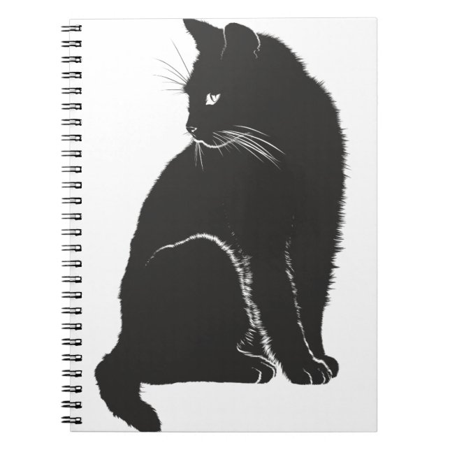 Cat Shadow Silhouette Black Animal Notebook (Front)