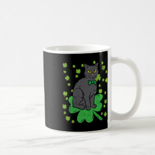 Cat Shamrock St Patricks Day 4 Leaf Clover Men Wom Coffee Mug