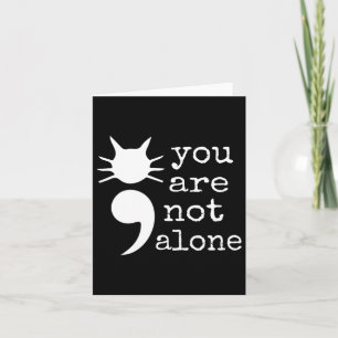 Cat Shape Semicolon Gift Suicide Prevention Awaren Card