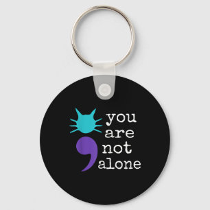 Cat Shape Semicolon Gift Suicide Prevention Awaren Key Ring