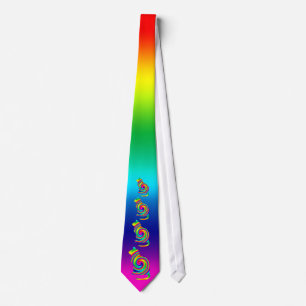 Cat Shaped Rainbow Twirl Tie