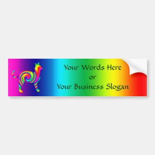 Cat Shaped Rainbow Twist Bumper Sticker