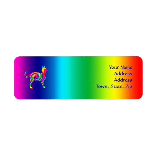 Cat Shaped Rainbow Twist Return Address Label