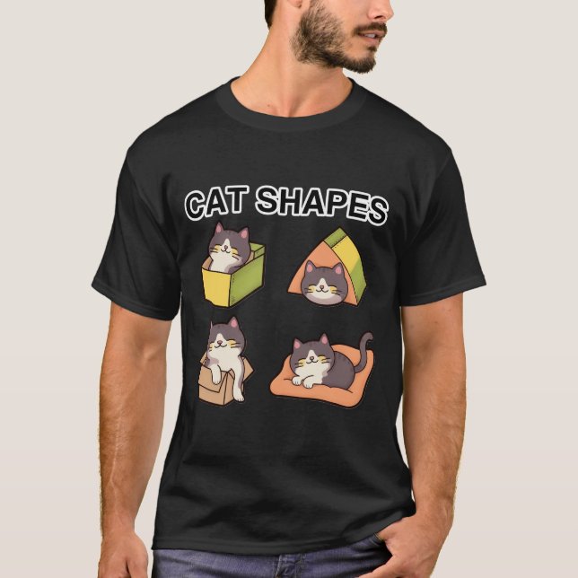 Cat Shapes - Playful and Adorable Feline Designs f T-Shirt (Front)