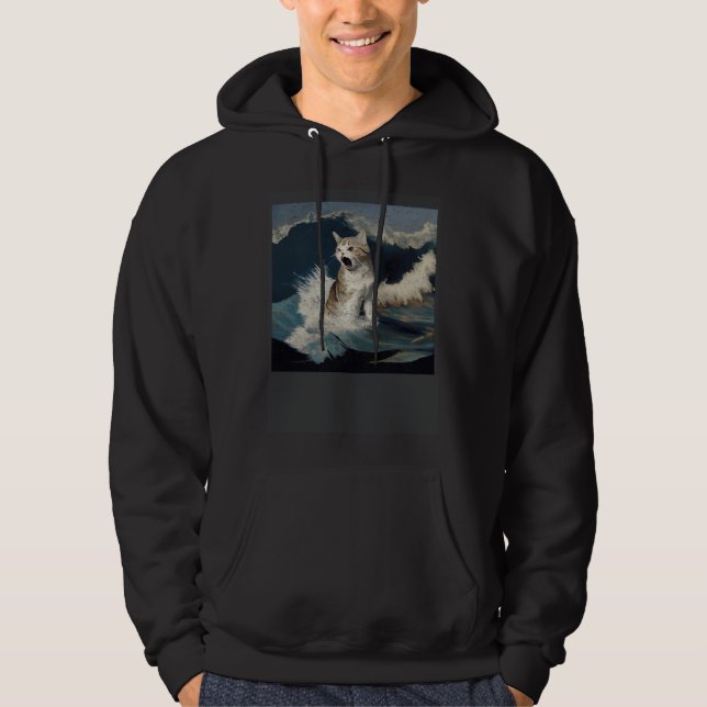 Cat Shark Waves Hoodie (Front)