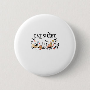 Cat Sheet Cute Black Cats in Ghost Halloween Men W 6 Cm Round Badge