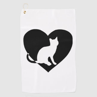 Cat Shirt - Cat in heart for Cat owners Golf Towel