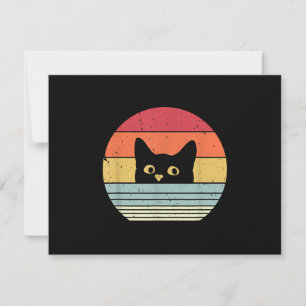 Cat Shirt. Retro Style RSVP Card