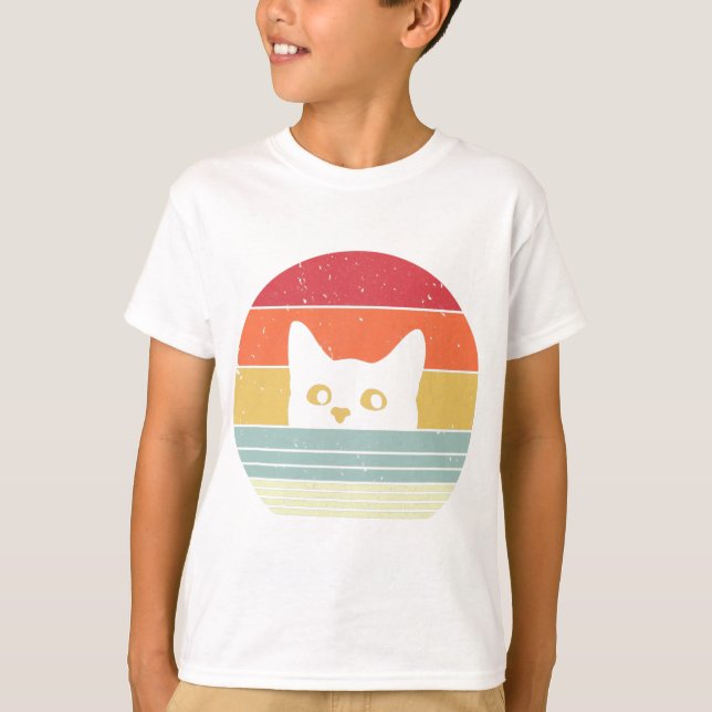 Cat Shirt. Retro Style  T-Shirt (Front)