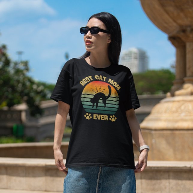 Cat-Shirt Women Best Cat Mum Ever Funny Mum T-Shirt (Creator Uploaded)