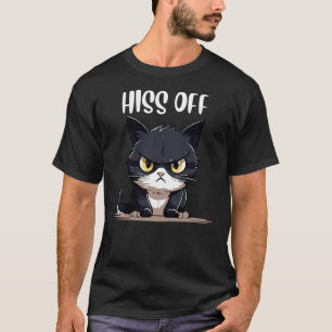 cat shirts for men, humor Hiss Off Meow Cat T