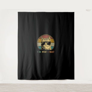 cat shirts for men, Retro I do what I want funny c Tapestry