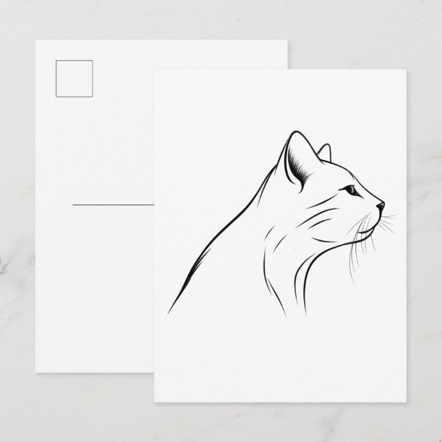 Cat short hair sketch postcard (Front/Back)