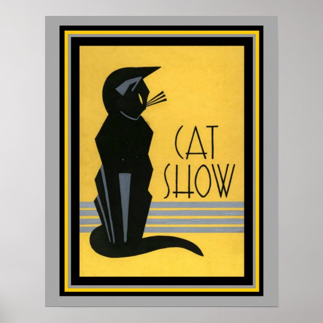 Cat Show- Art Deco- 16 x 20 Poster (Front)