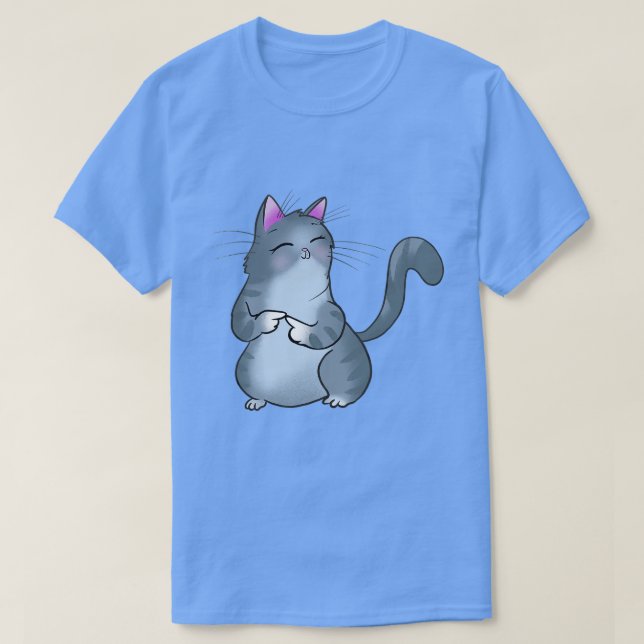 Cat Shy Fingers T-Shirt (Design Front)
