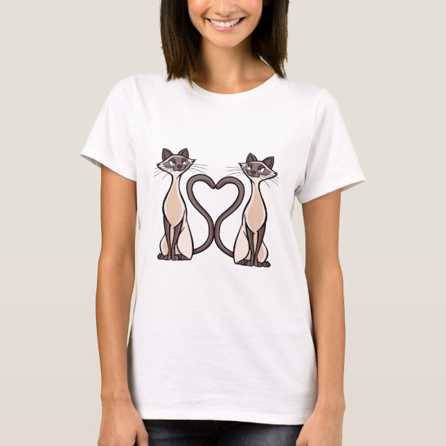 Cat Siame Cats Love Cat Mum Cat Dad Kitten Gift T-Shirt (Front)