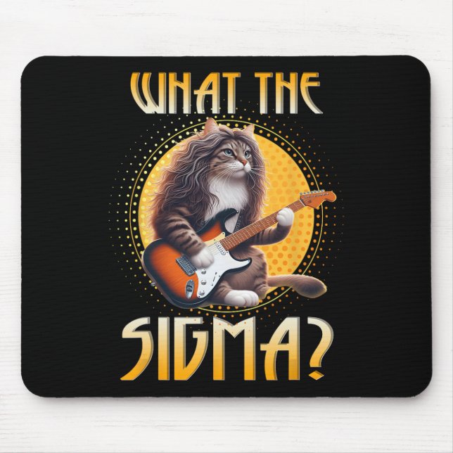 Cat Sigma Shirt Funny Sigma Brainrot Meme Rizz Sig Mouse Mat (Front)