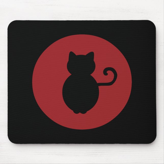 Cat Signal Silhouette Mouse Mat (Front)