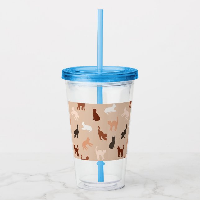 Cat silhouette acrylic tumbler (Front)