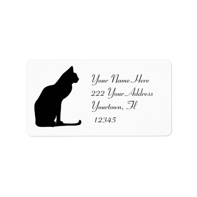 Cat Silhouette  Address Label (Front)