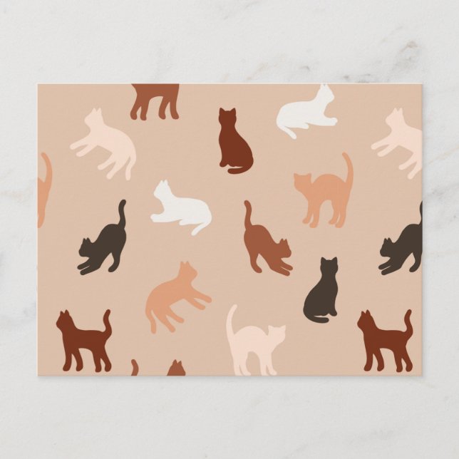 Cat silhouette announcement postcard (Front)
