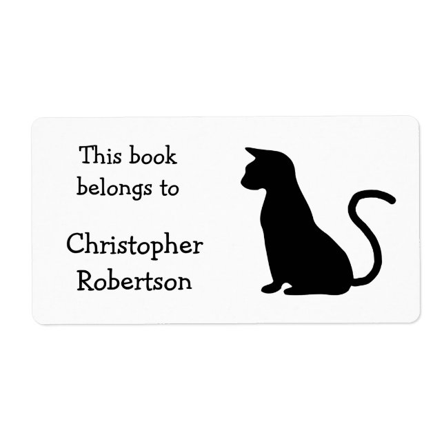 Cat Silhouette Book Plate (Front)