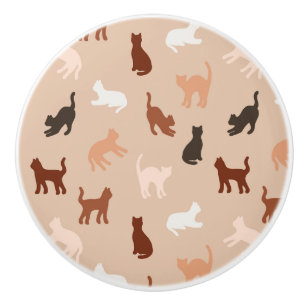 Cat silhouette ceramic knob