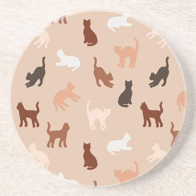 Cat silhouette coaster (Front)