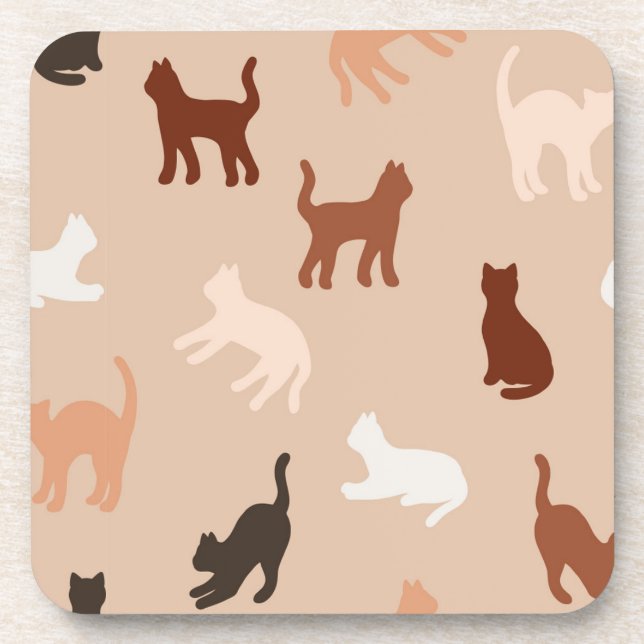 Cat silhouette coaster (Front)