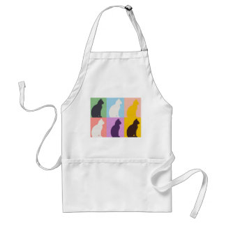 Cat silhouette colorful standard apron