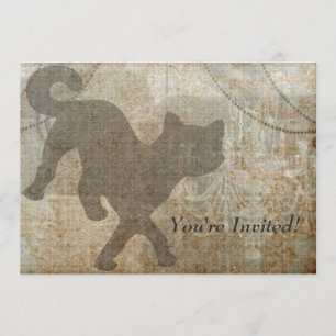 Cat Silhouette French Chandelier Adult Party Invitation