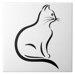 Cat silhouette illustration tile