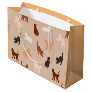 Cat silhouette large gift bag