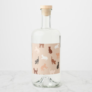 Cat silhouette liquor bottle label