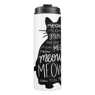 Cat Silhouette Meow Thermal Tumbler