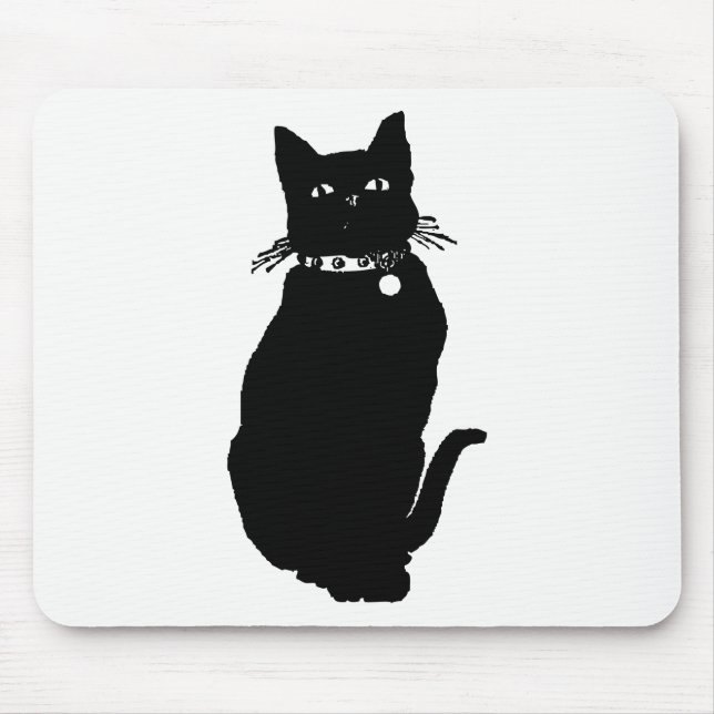 Cat Silhouette Mouse Mat (Front)