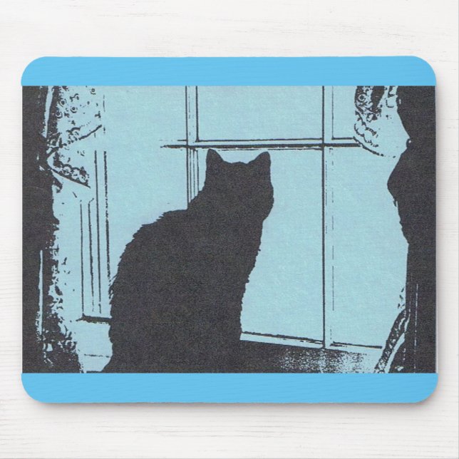 Cat Silhouette Mouse Mat (Front)