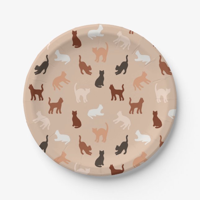 Cat silhouette paper plate (Front)