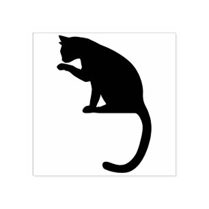 Cat silhouette rubber stamp
