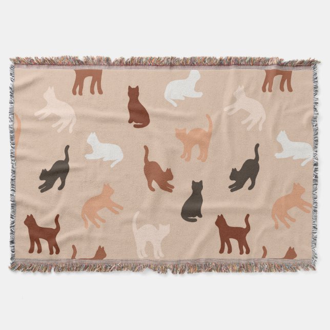 Cat silhouette throw blanket (Front)