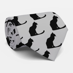 Cat Silhouette Tie