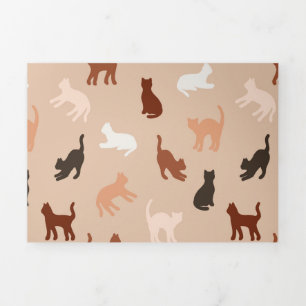 Cat silhouette Tri-Fold invitation