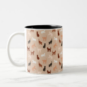 Cat silhouette Two-Tone coffee mug