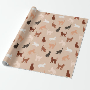 Cat silhouette wrapping paper
