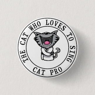 Cat singer 3 cm round badge