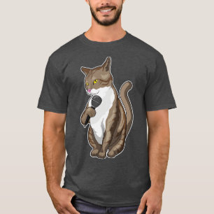 Cat Singer Microphone Music T-Shirt