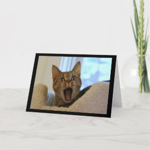 Cat Singing Happy Birthday Card