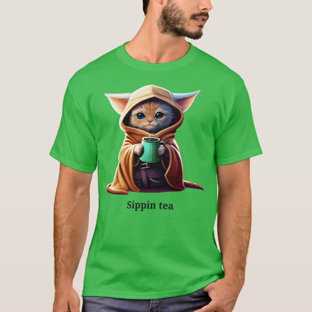 Cat Sippin Tea T-Shirt (Front)