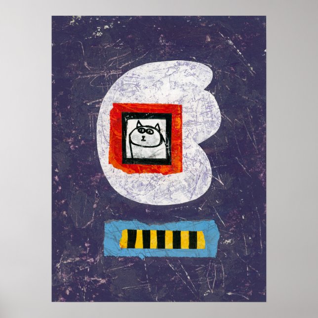 Cat Sits For Yearbook Photo Poster Wall Art (Front)